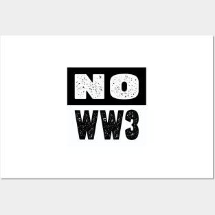 NO WW3 PRAYING FOR PEACE BLACK AND WHITE DESIGN Posters and Art